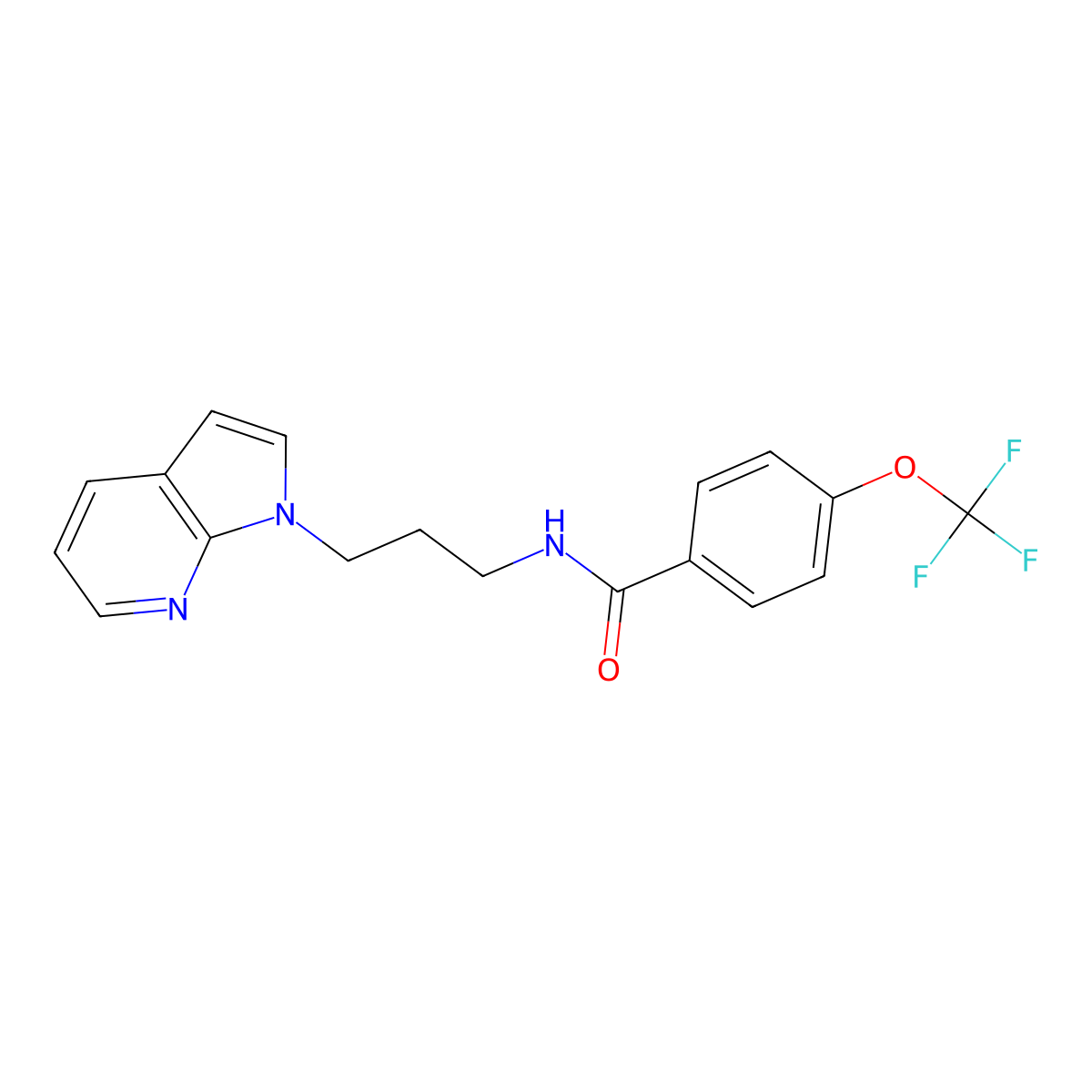 N-(3-{1H-pyrrolo[2,3-b]pyridin-1-yl}propyl)-4-(trifluoromethoxy)benzamide molecular structure, CAS 1795301-07-3