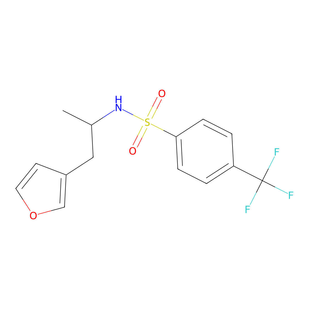 N-(1-(furan-3-yl)propan-2-yl)-4-(trifluoromethyl)benzenesulfonamide molecular structure, CAS 1795301-25-5