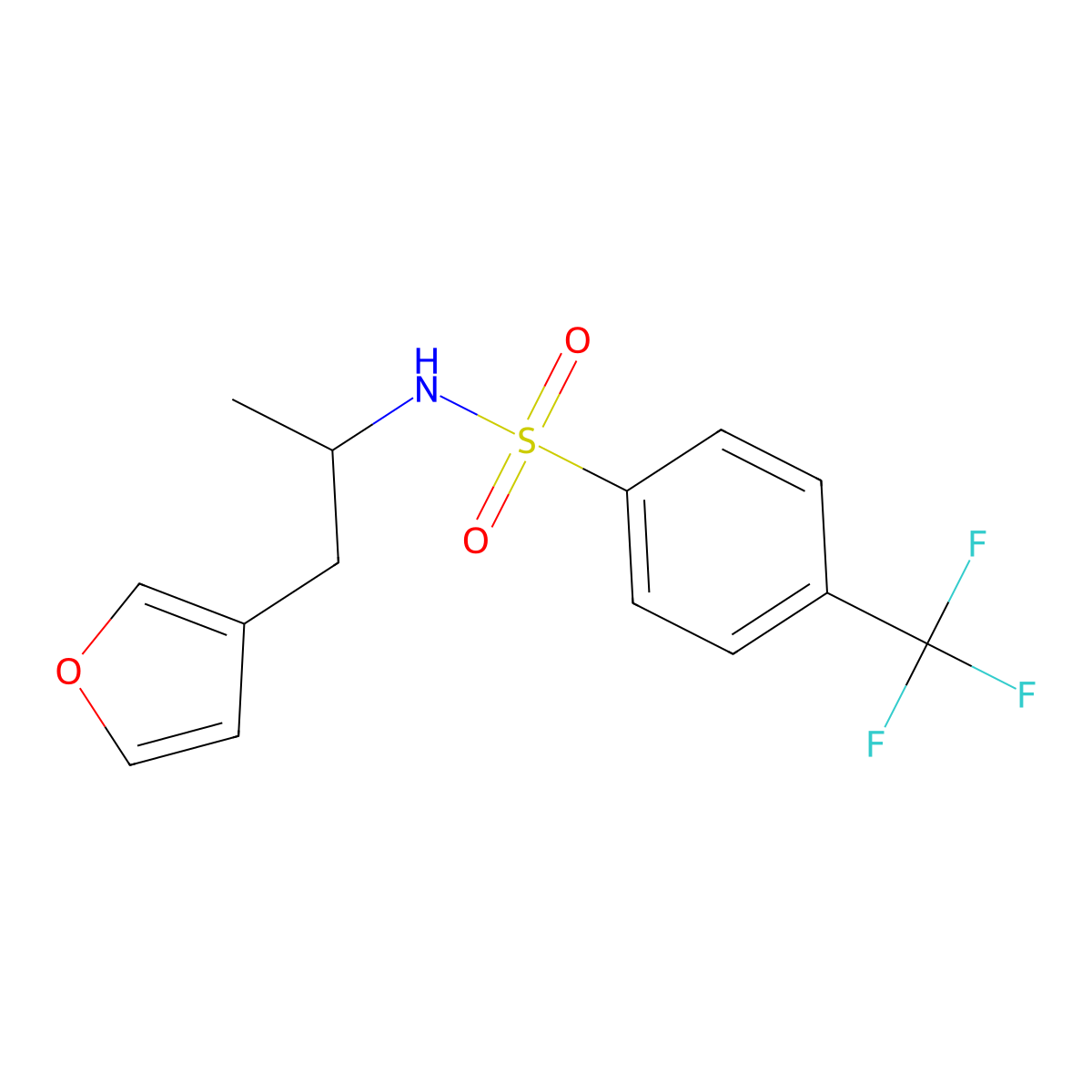 N-(1-(furan-3-yl)propan-2-yl)-4-(trifluoromethyl)benzenesulfonamide molecular structure, CAS 1795301-25-5