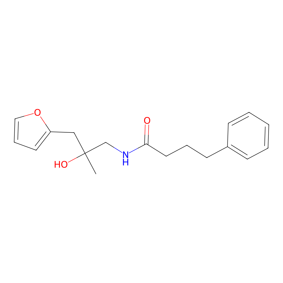 N-(3-(furan-2-yl)-2-hydroxy-2-methylpropyl)-4-phenylbutanamide molecular structure, CAS 1795301-52-8
