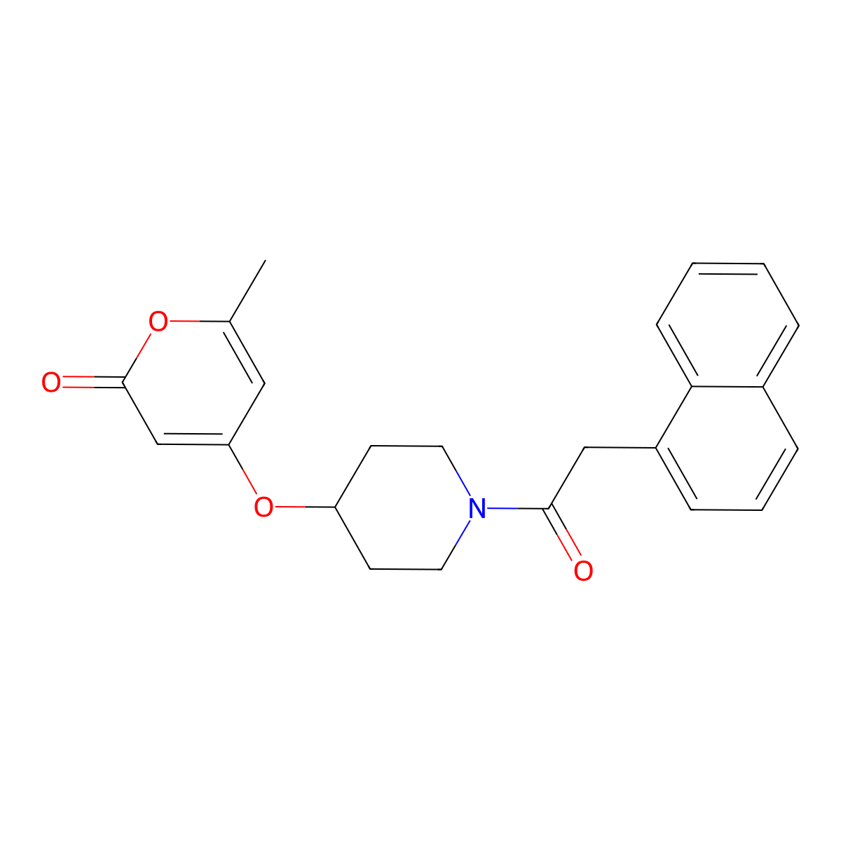 6-methyl-4-((1-(2-(naphthalen-1-yl)acetyl)piperidin-4-yl)oxy)-2H-pyran-2-one molecular structure, CAS 1795301-55-1