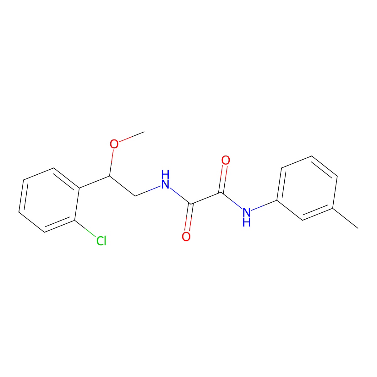 N1-(2-(2-chlorophenyl)-2-methoxyethyl)-N2-(m-tolyl)oxalamide molecular structure, CAS 1795301-56-2