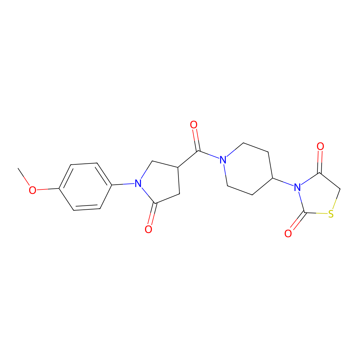3-(1-(1-(4-Methoxyphenyl)-5-oxopyrrolidine-3-carbonyl)piperidin-4-yl)thiazolidine-2,4-dione molecular structure, CAS 1795301-58-4