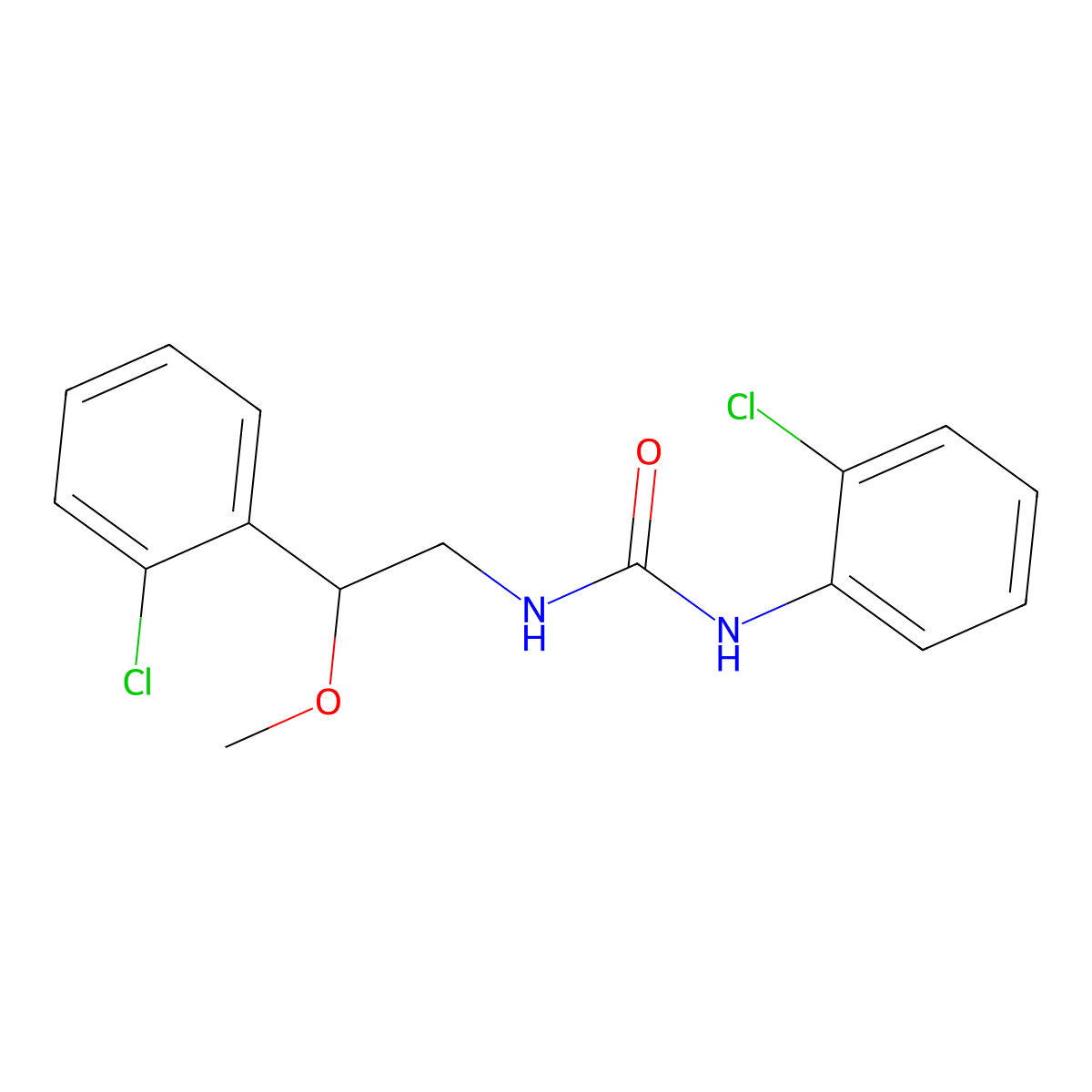 1-(2-Chlorophenyl)-3-[2-(2-chlorophenyl)-2-methoxyethyl]urea molecular structure, CAS 1795301-62-0