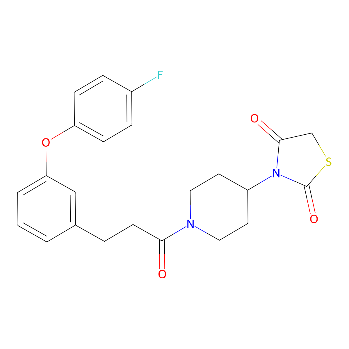 3-(1-(3-(3-(4-Fluorophenoxy)phenyl)propanoyl)piperidin-4-yl)thiazolidine-2,4-dione molecular structure, CAS 1795301-68-6