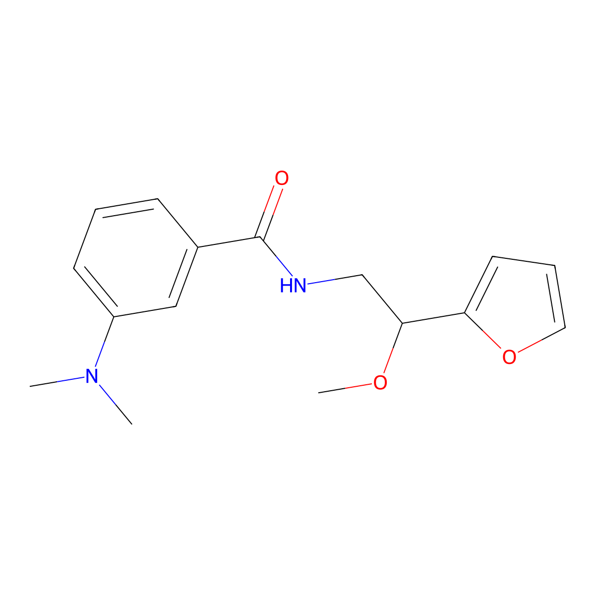 3-(dimethylamino)-N-[2-(furan-2-yl)-2-methoxyethyl]benzamide molecular structure, CAS 1795301-70-0