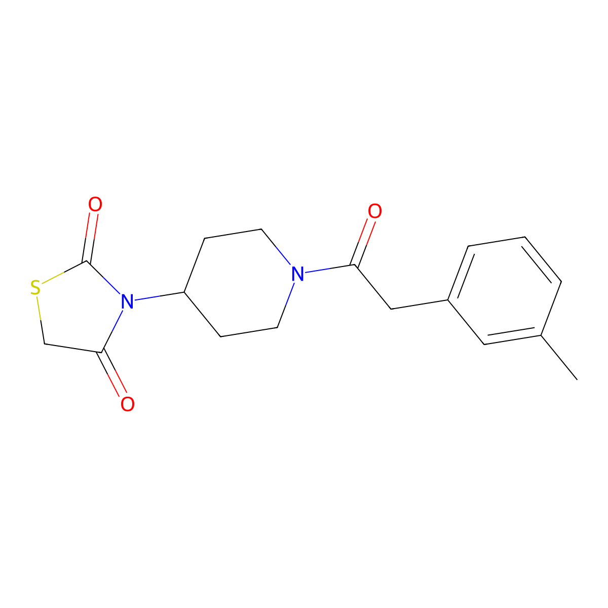 3-(1-(2-(m-Tolyl)acetyl)piperidin-4-yl)thiazolidine-2,4-dione molecular structure, CAS 1795301-79-9