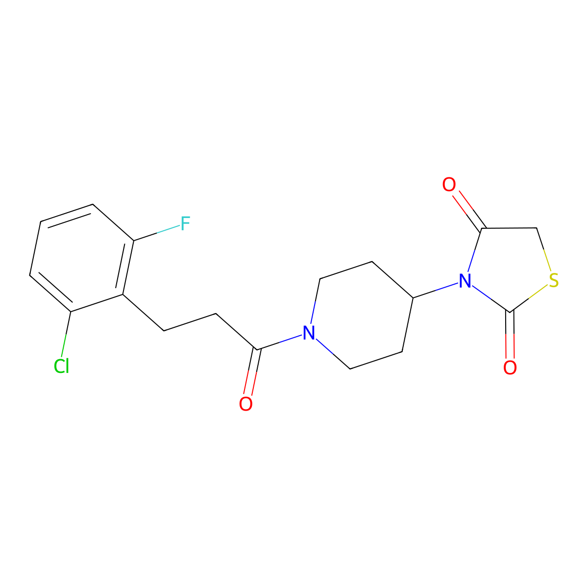 3-(1-(3-(2-Chloro-6-fluorophenyl)propanoyl)piperidin-4-yl)thiazolidine-2,4-dione molecular structure, CAS 1795301-84-6