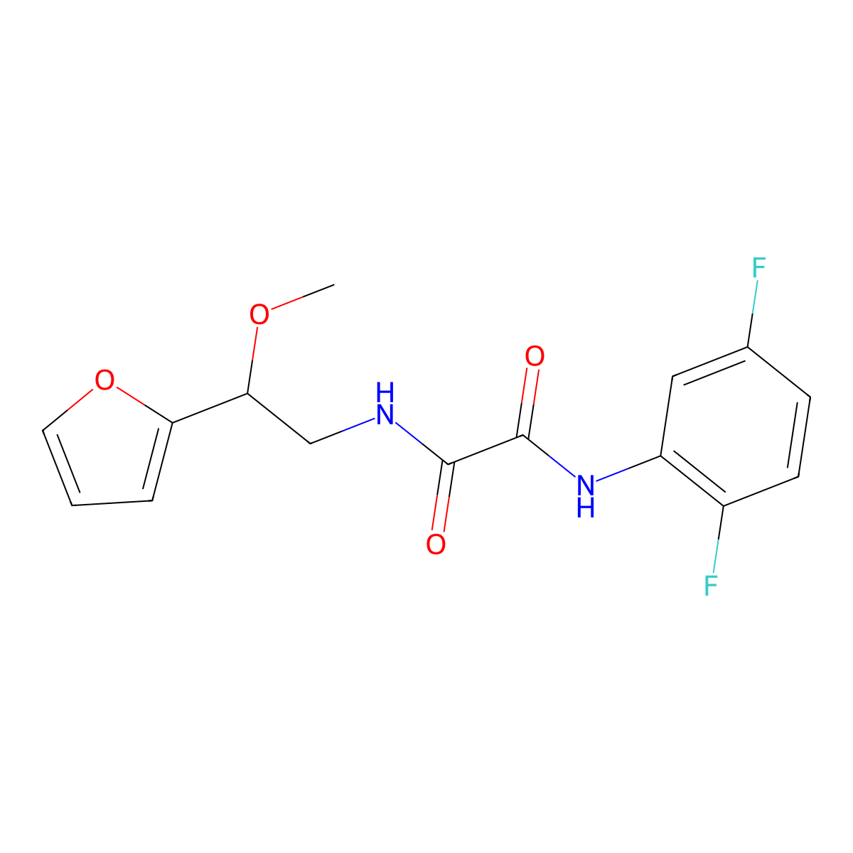 N1-(2,5-difluorophenyl)-N2-(2-(furan-2-yl)-2-methoxyethyl)oxalamide molecular structure, CAS 1795301-93-7