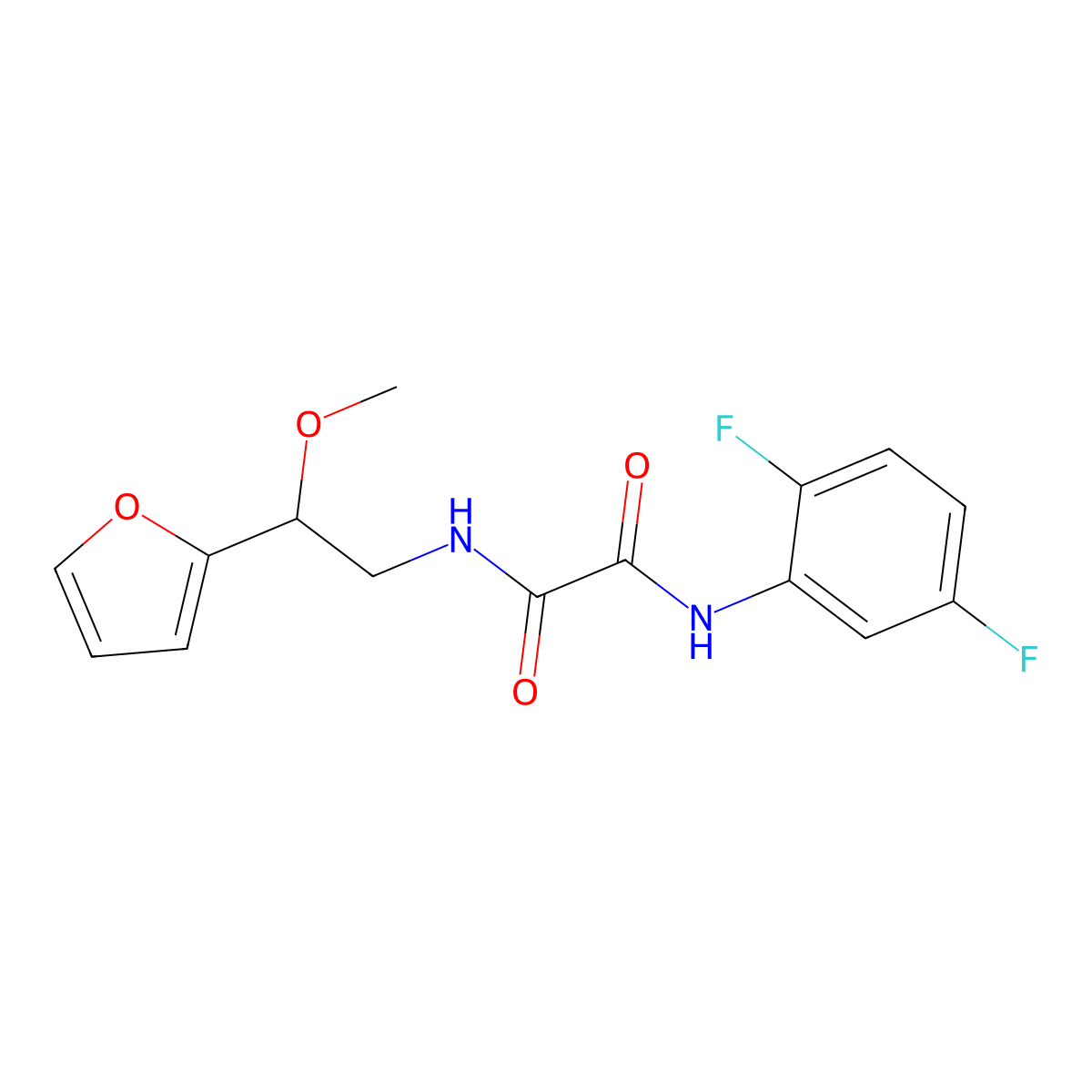 N1-(2,5-difluorophenyl)-N2-(2-(furan-2-yl)-2-methoxyethyl)oxalamide molecular structure, CAS 1795301-93-7