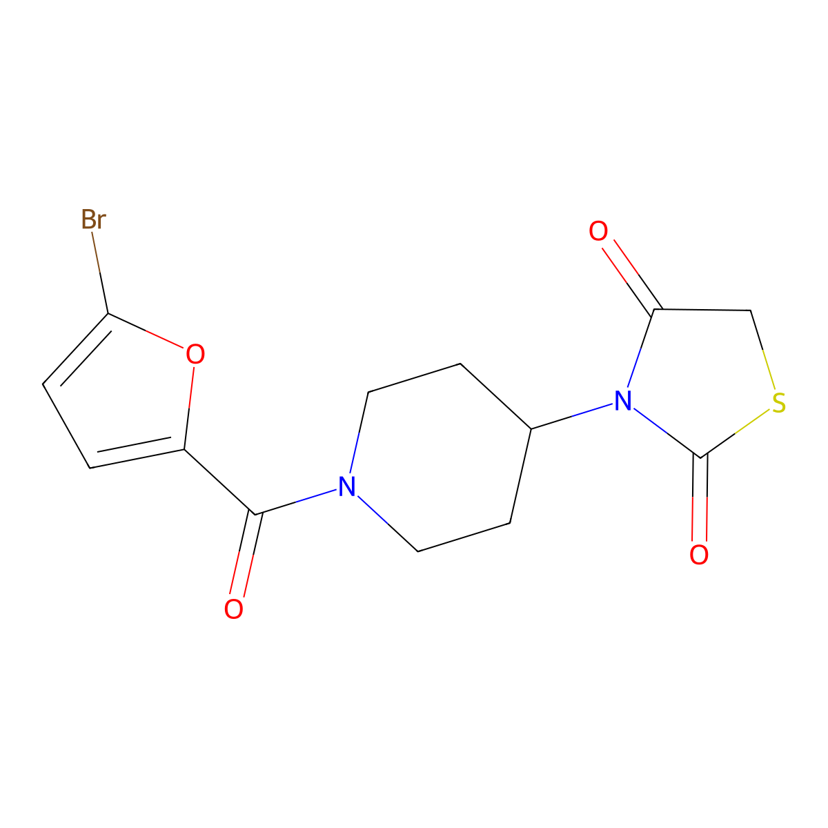 3-(1-(5-Bromofuran-2-carbonyl)piperidin-4-yl)thiazolidine-2,4-dione molecular structure, CAS 1795301-95-9