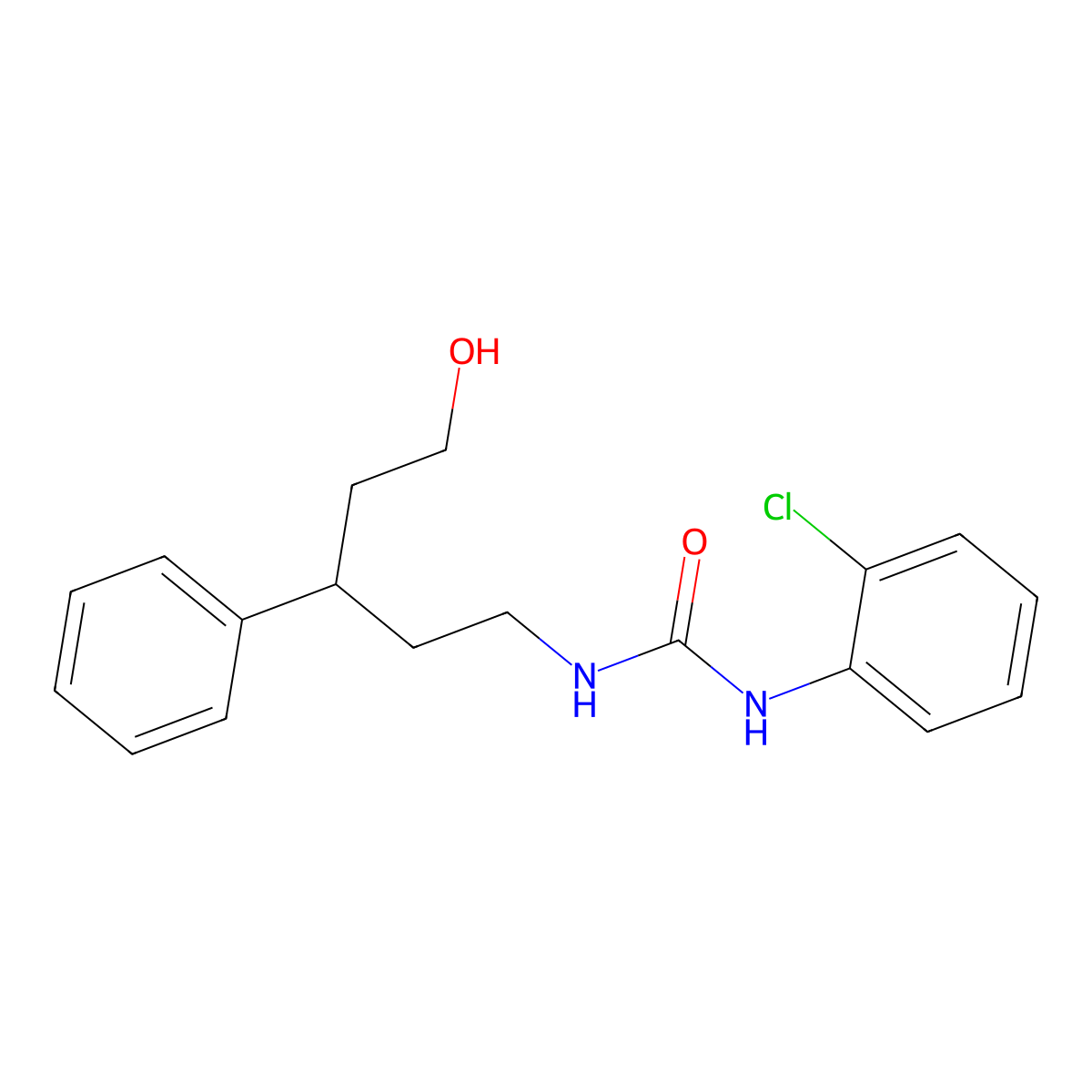 1-(2-Chlorophenyl)-3-(5-hydroxy-3-phenylpentyl)urea molecular structure, CAS 1795301-96-0