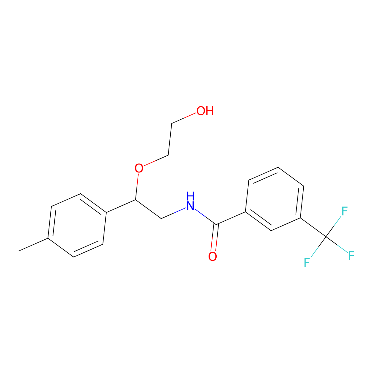 N-(2-(2-hydroxyethoxy)-2-(p-tolyl)ethyl)-3-(trifluoromethyl)benzamide molecular structure, CAS 1795302-05-4