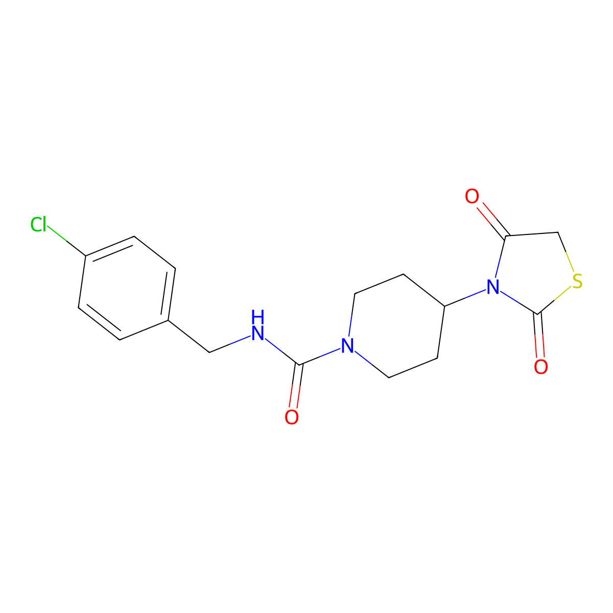 N-(4-chlorobenzyl)-4-(2,4-dioxothiazolidin-3-yl)piperidine-1-carboxamide molecular structure, CAS 1795302-07-6