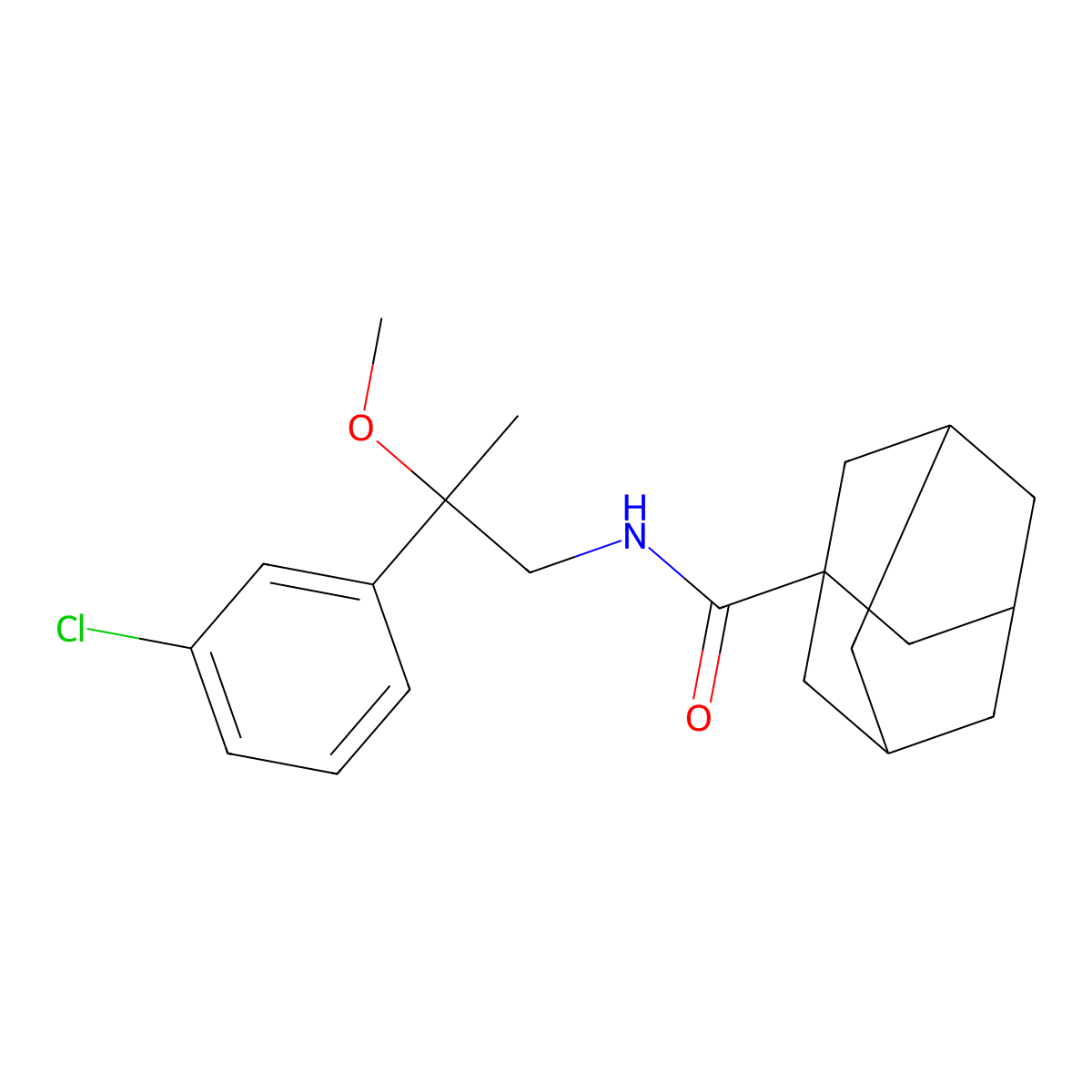 N-[2-(3-chlorophenyl)-2-methoxypropyl]adamantane-1-carboxamide molecular structure, CAS 1795302-30-5