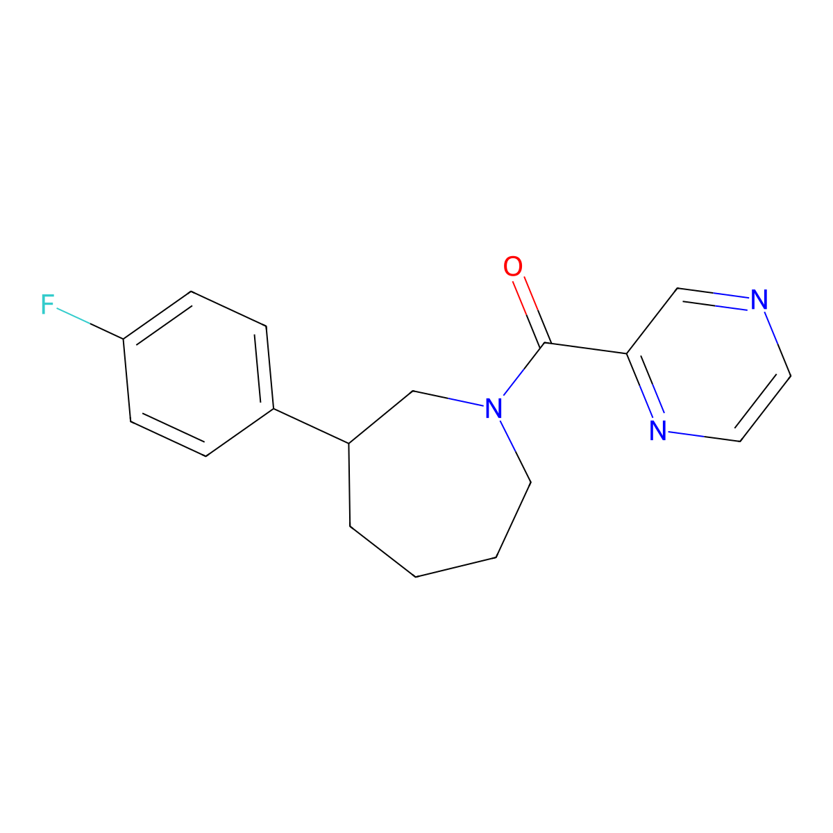(3-(4-Fluorophenyl)azepan-1-yl)(pyrazin-2-yl)methanone molecular structure, CAS 1795302-47-4