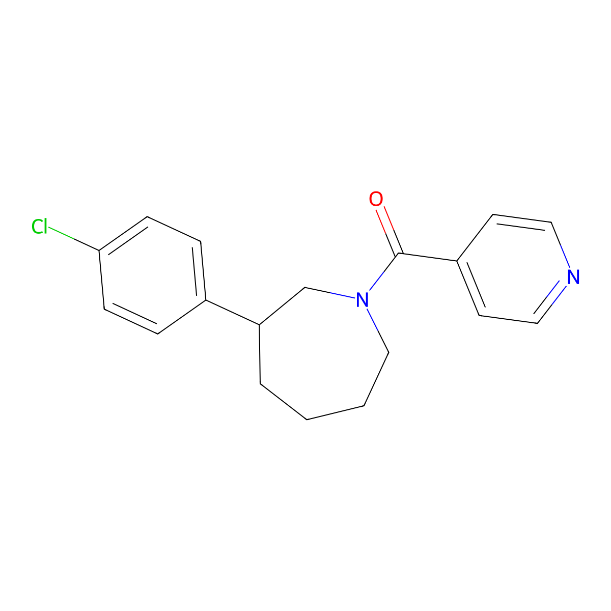 (3-(4-Chlorophenyl)azepan-1-yl)(pyridin-4-yl)methanone molecular structure, CAS 1795302-69-0