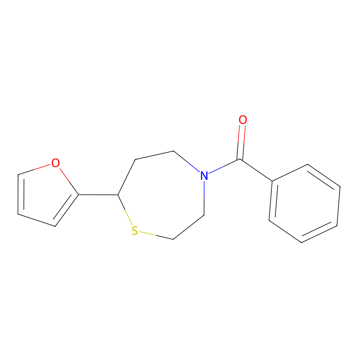 (7-(Furan-2-yl)-1,4-thiazepan-4-yl)(phenyl)methanone molecular structure, CAS 1795302-74-7