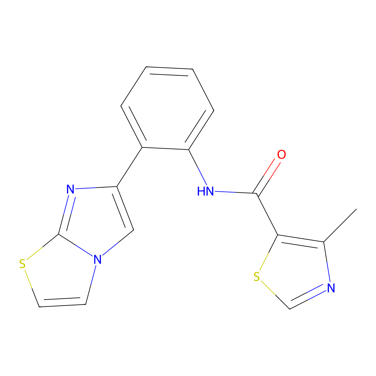 N-(2-(imidazo[2,1-b]thiazol-6-yl)phenyl)-4-methylthiazole-5-carboxamide molecular structure, CAS 1795303-20-6