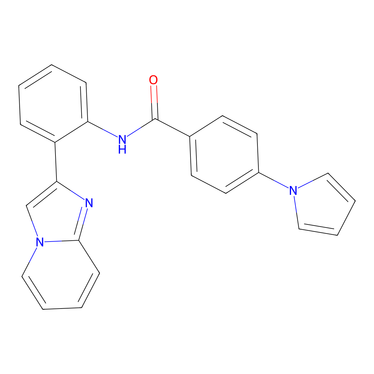 N-(2-(imidazo[1,2-a]pyridin-2-yl)phenyl)-4-(1H-pyrrol-1-yl)benzamide molecular structure, CAS 1795303-40-0