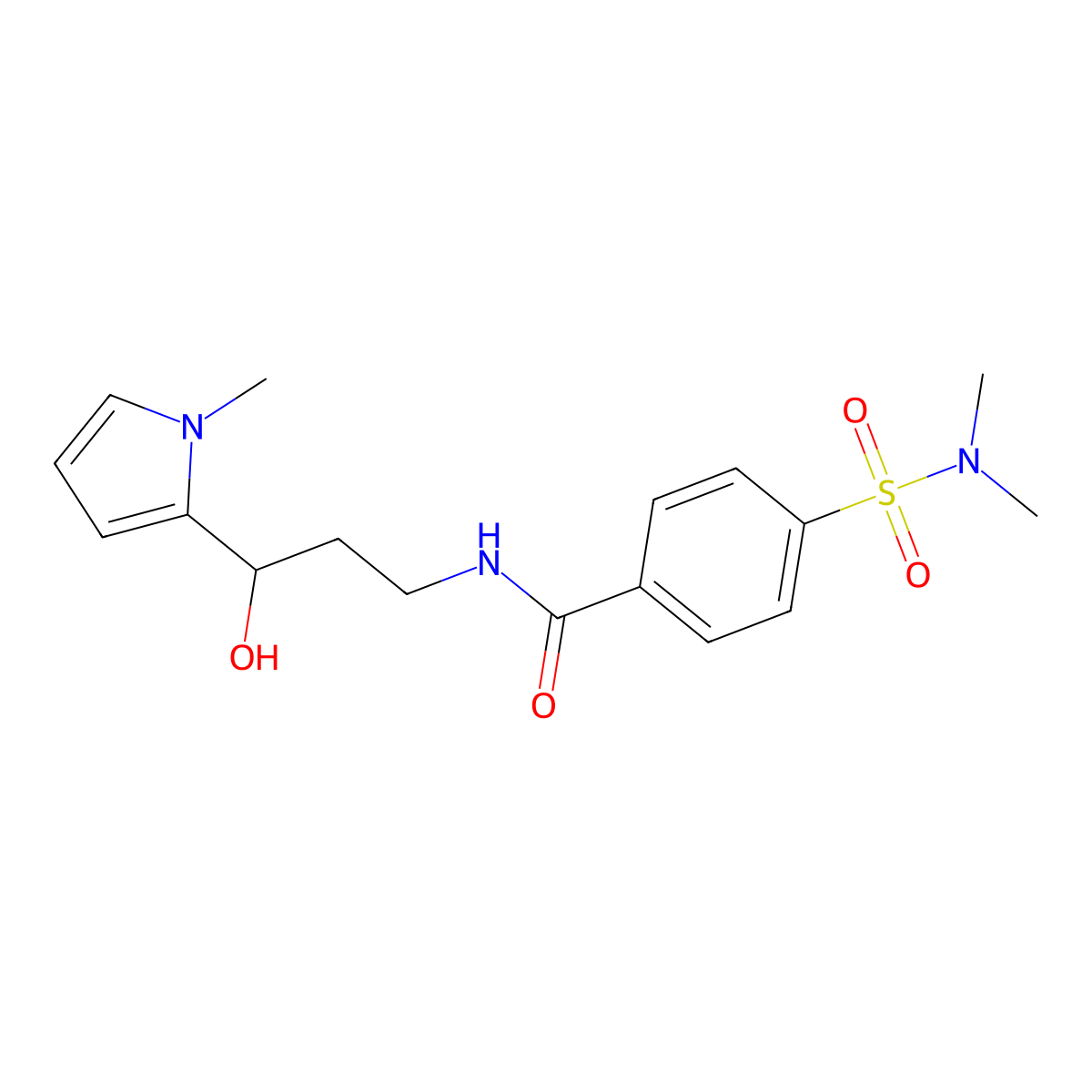 4-(N,N-dimethylsulfamoyl)-N-(3-hydroxy-3-(1-methyl-1H-pyrrol-2-yl)propyl)benzamide molecular structure, CAS 1795303-48-8