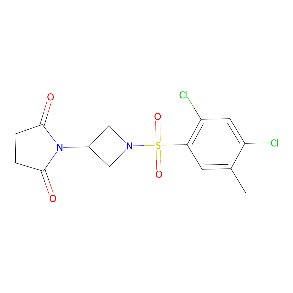 1-(1-((2,4-Dichloro-5-methylphenyl)sulfonyl)azetidin-3-yl)pyrrolidine-2,5-dione molecular structure, CAS 1795303-87-5