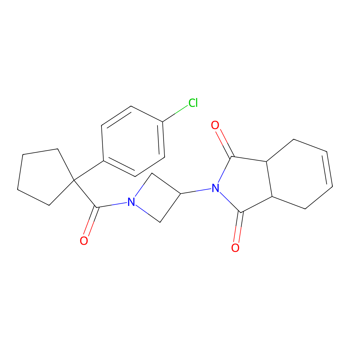 2-(1-(1-(4-chlorophenyl)cyclopentanecarbonyl)azetidin-3-yl)-3a,4,7,7a-tetrahydro-1H-isoindole-1,3(2H)-dione molecular structure, CAS 1795304-04-9