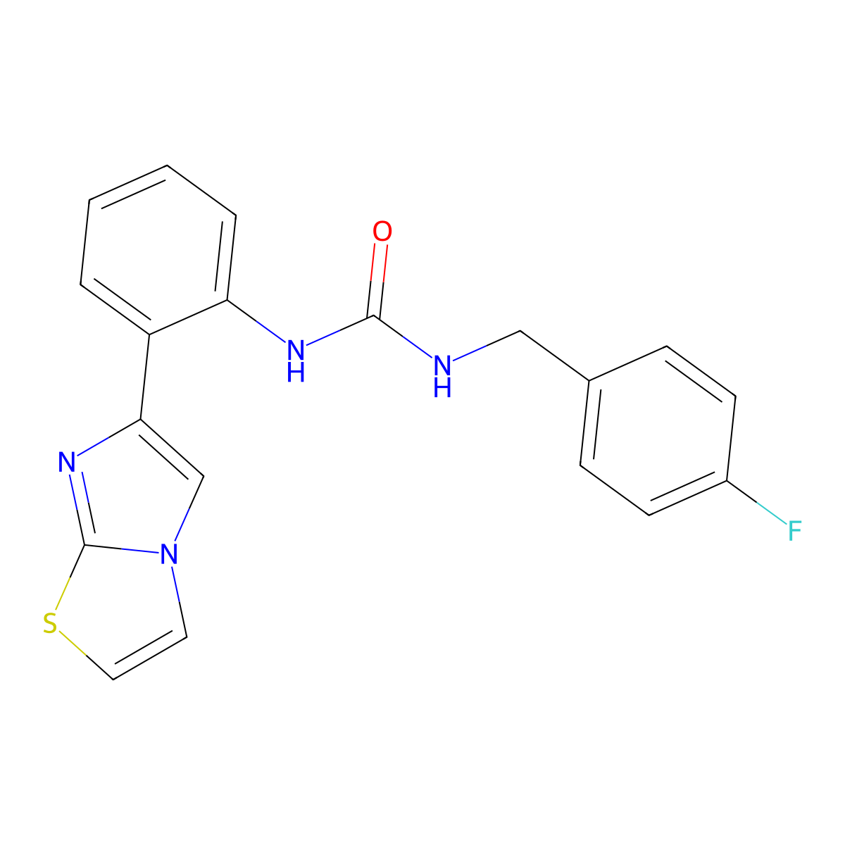 1-(4-Fluorobenzyl)-3-(2-(imidazo[2,1-b]thiazol-6-yl)phenyl)urea molecular structure, CAS 1795304-09-4
