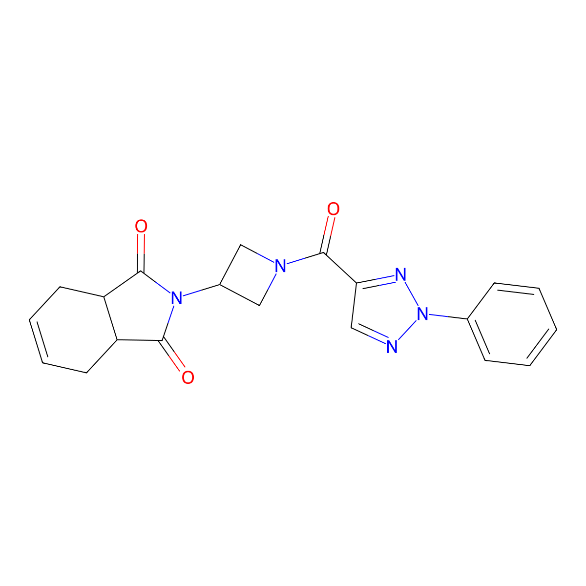 2-(1-(2-phenyl-2H-1,2,3-triazole-4-carbonyl)azetidin-3-yl)-3a,4,7,7a-tetrahydro-1H-isoindole-1,3(2H)-dione molecular structure, CAS 1795304-13-0