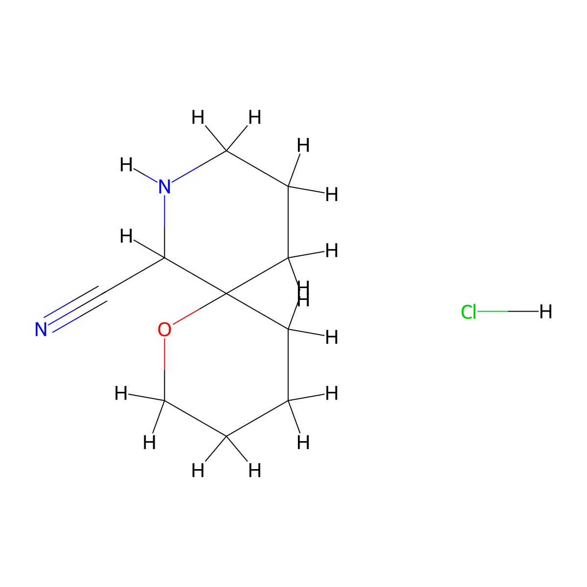 1-Oxa-8-azaspiro[5.5]undecane-7-carbonitrile hydrochloride molecular structure, CAS 1795304-57-2