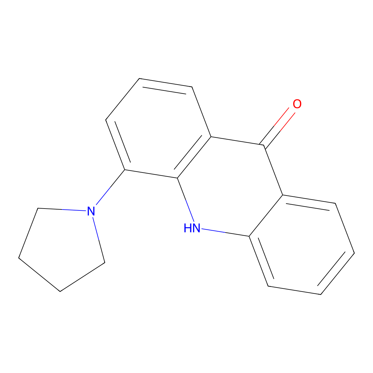 4-Pyrrolidin-1-yl-10H-acridin-9-one molecular structure, CAS 1795304-90-3