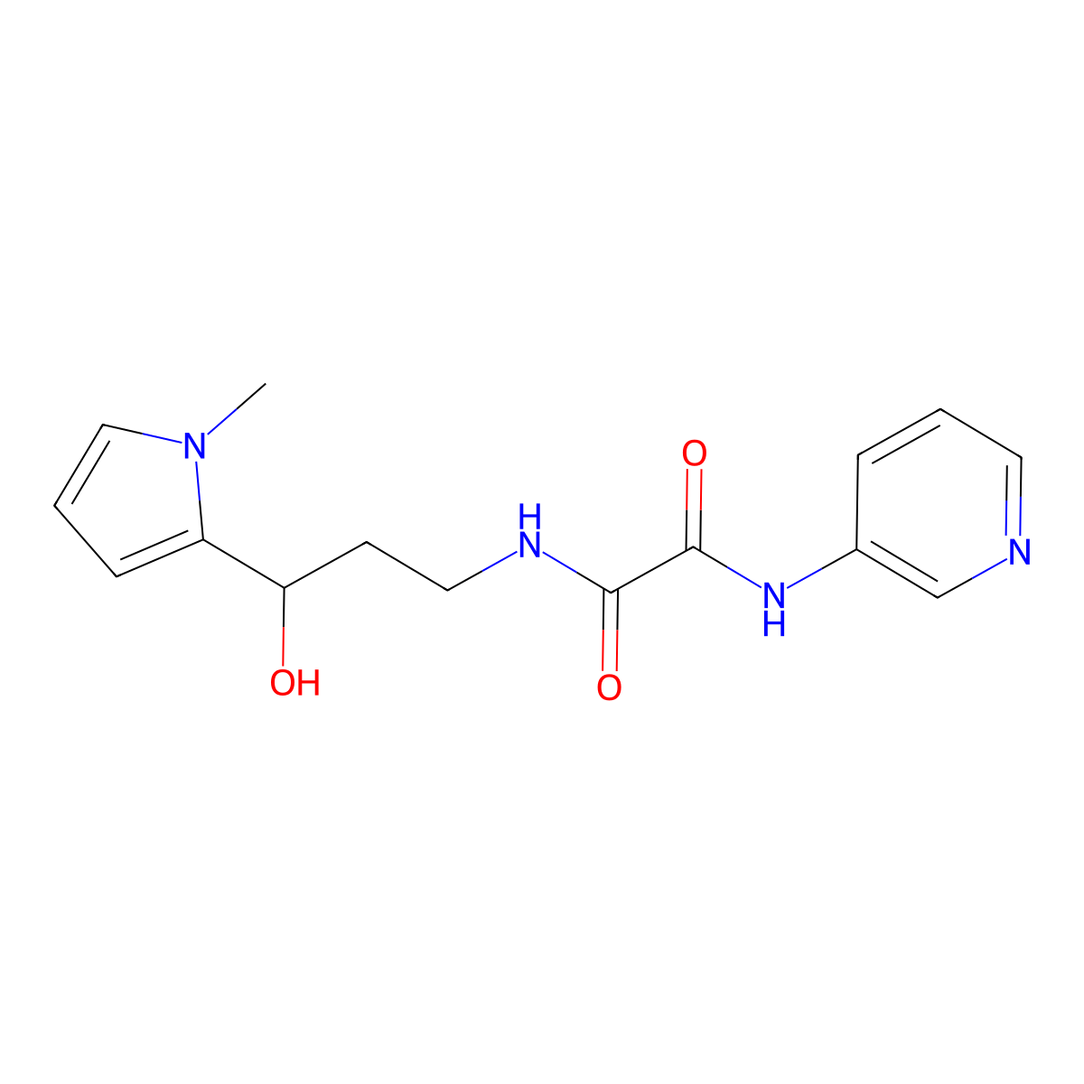 N1-(3-hydroxy-3-(1-methyl-1H-pyrrol-2-yl)propyl)-N2-(pyridin-3-yl)oxalamide molecular structure, CAS 1795305-37-1
