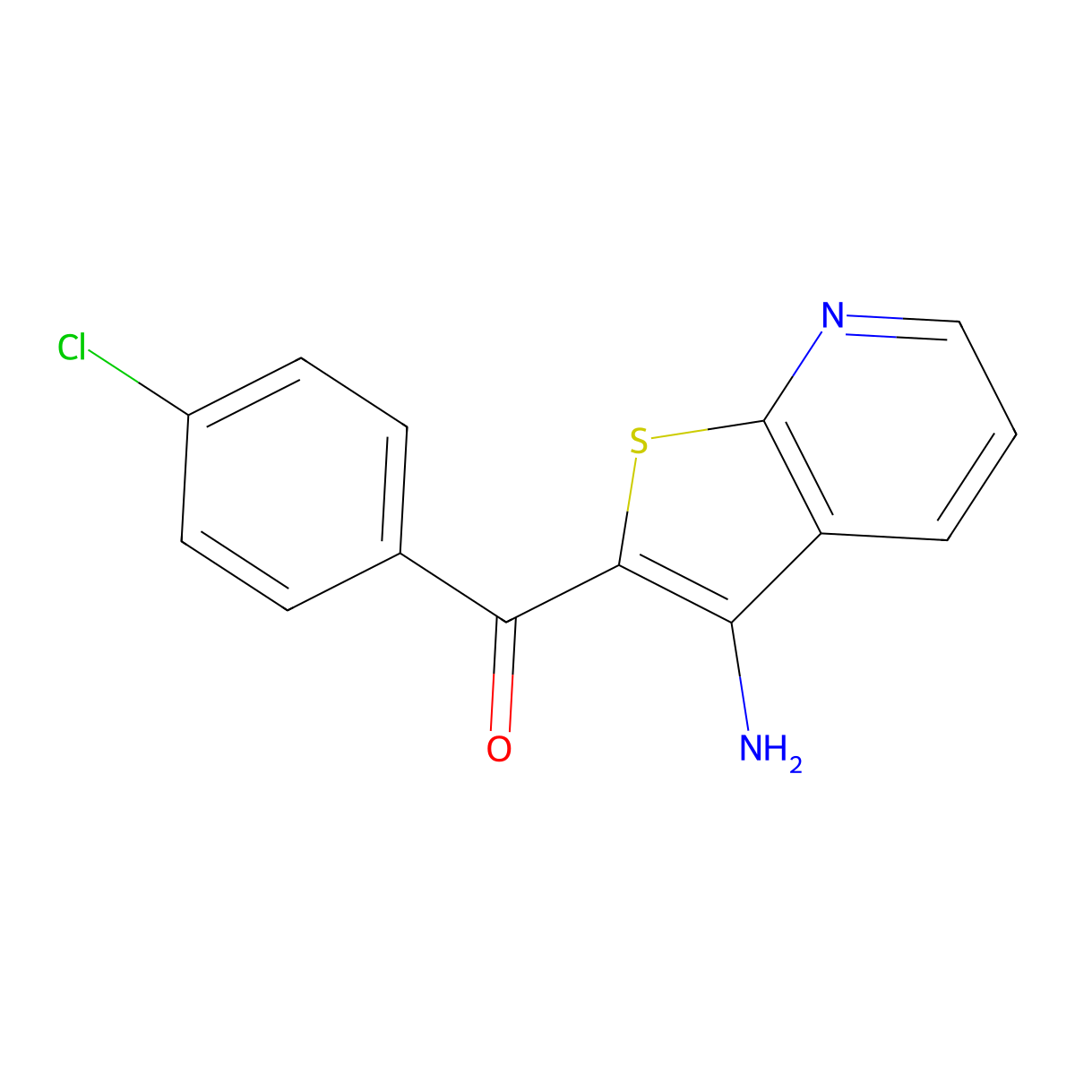 (3-Aminothieno[2,3-b]pyridin-2-yl)(4-chlorophenyl)methanone molecular structure, CAS 1795305-61-1