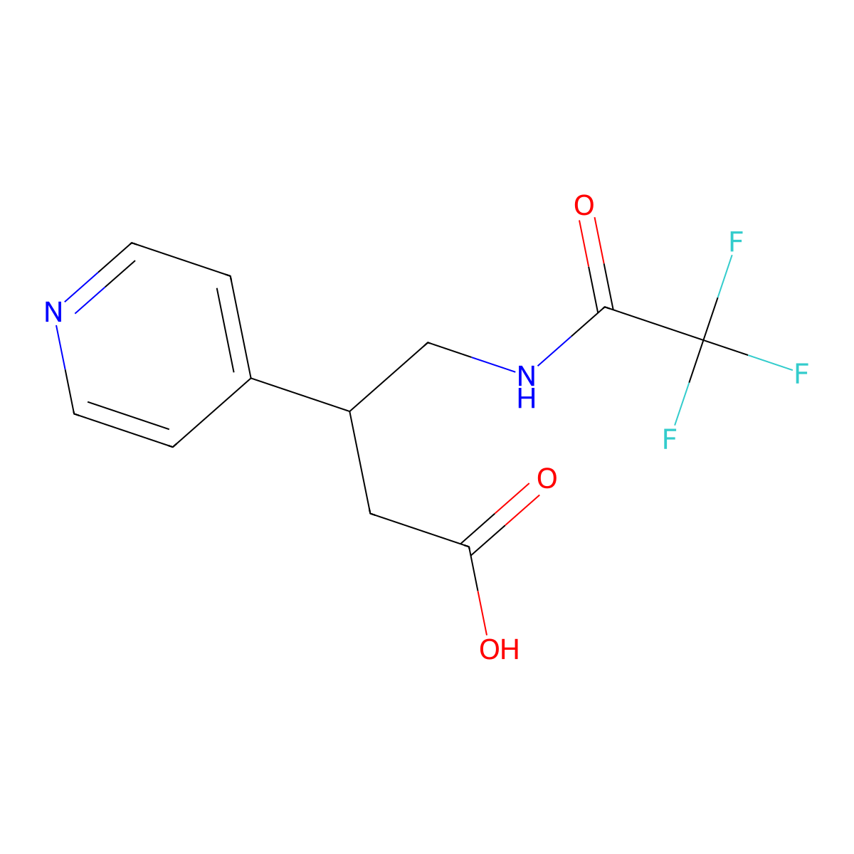 3-(Pyridin-4-yl)-4-(trifluoroacetamido)butanoic acid molecular structure, CAS 1795324-50-3