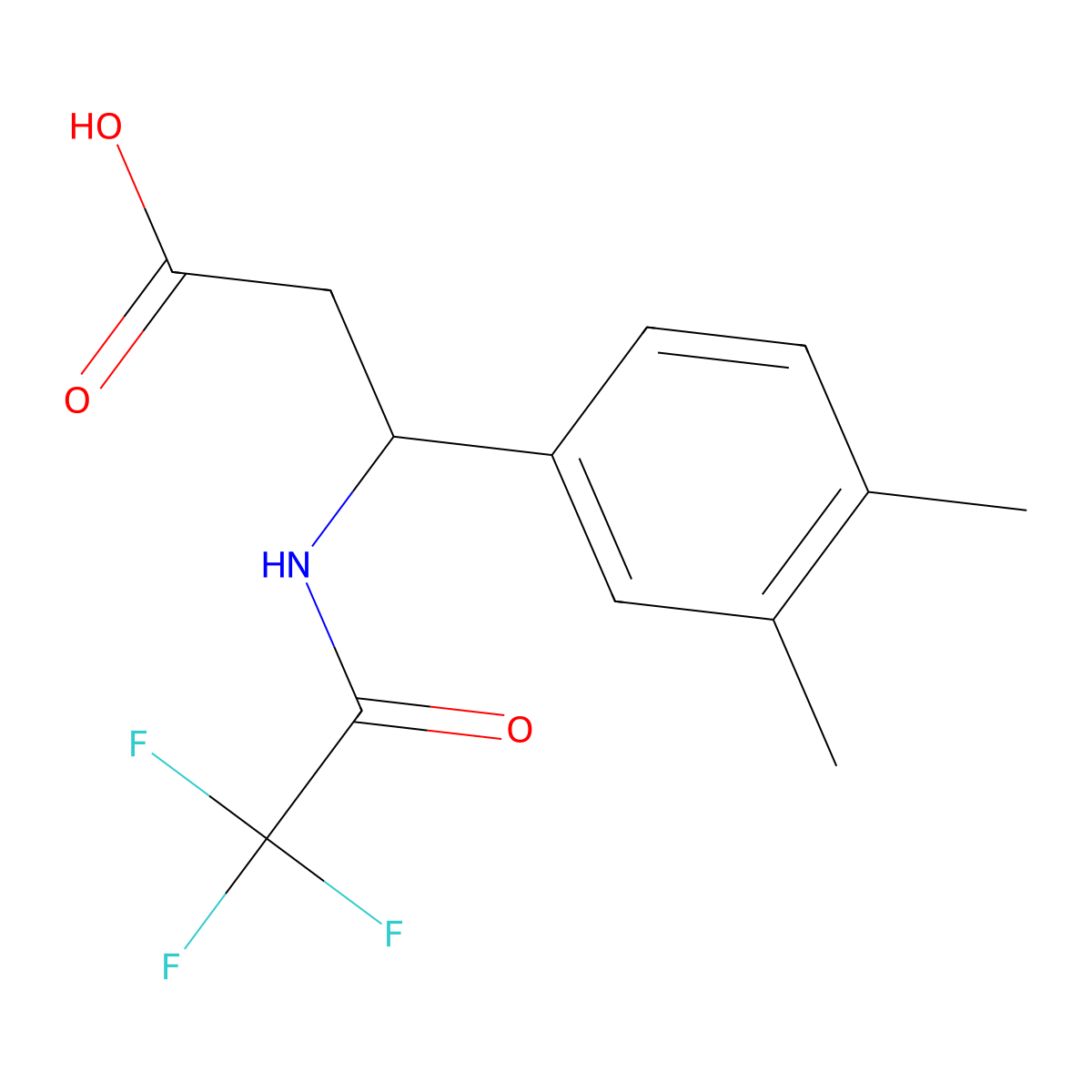 3-(3,4-Dimethylphenyl)-3-(trifluoroacetamido)propanoic acid molecular structure, CAS 1795324-60-5