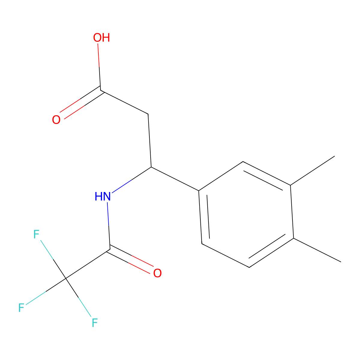 3-(3,4-Dimethylphenyl)-3-(trifluoroacetamido)propanoic acid molecular structure, CAS 1795324-60-5