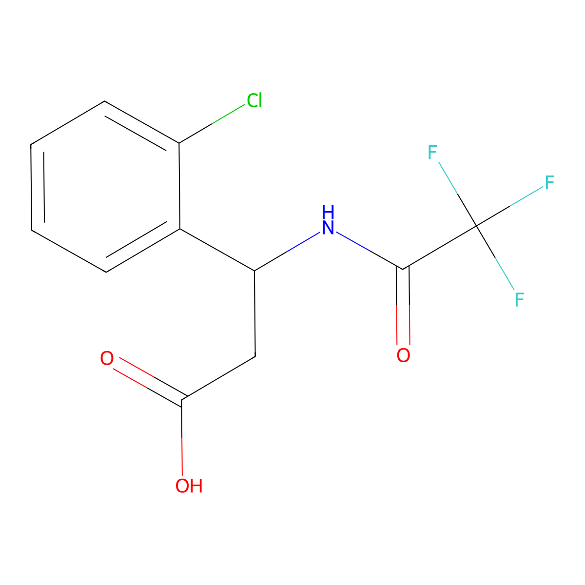 3-(2-Chlorophenyl)-3-(trifluoroacetamido)propanoic acid molecular structure, CAS 1795339-84-2