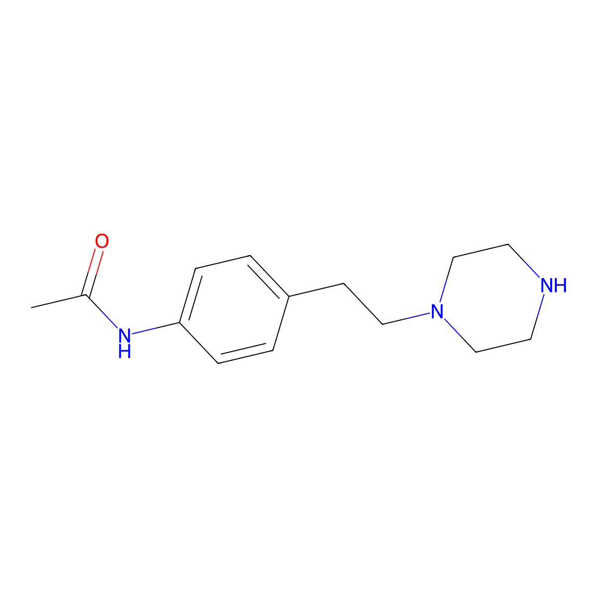 N-[4-[2-(1-piperazinyl)ethyl]phenyl]Acetamide molecular structure, CAS 179534-85-1