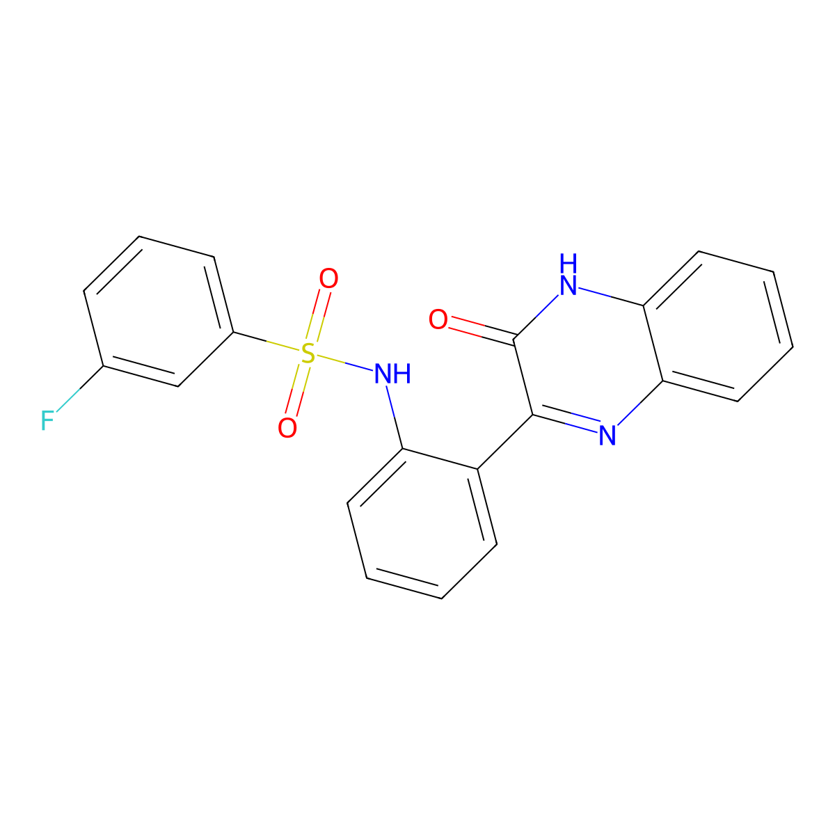 3-fluoro-N-[2-(3-oxo-3,4-dihydroquinoxalin-2-yl)phenyl]benzene-1-sulfonamide molecular structure, CAS 1795345-47-9