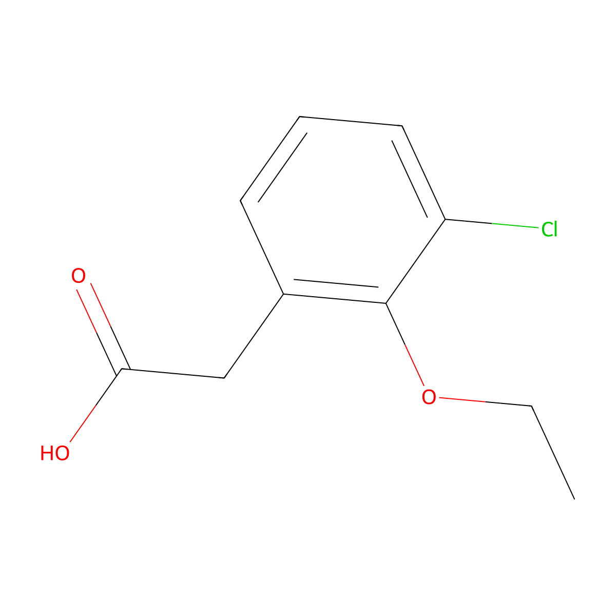 2-(3-Chloro-2-ethoxyphenyl)acetic acid molecular structure, CAS 1795350-66-1