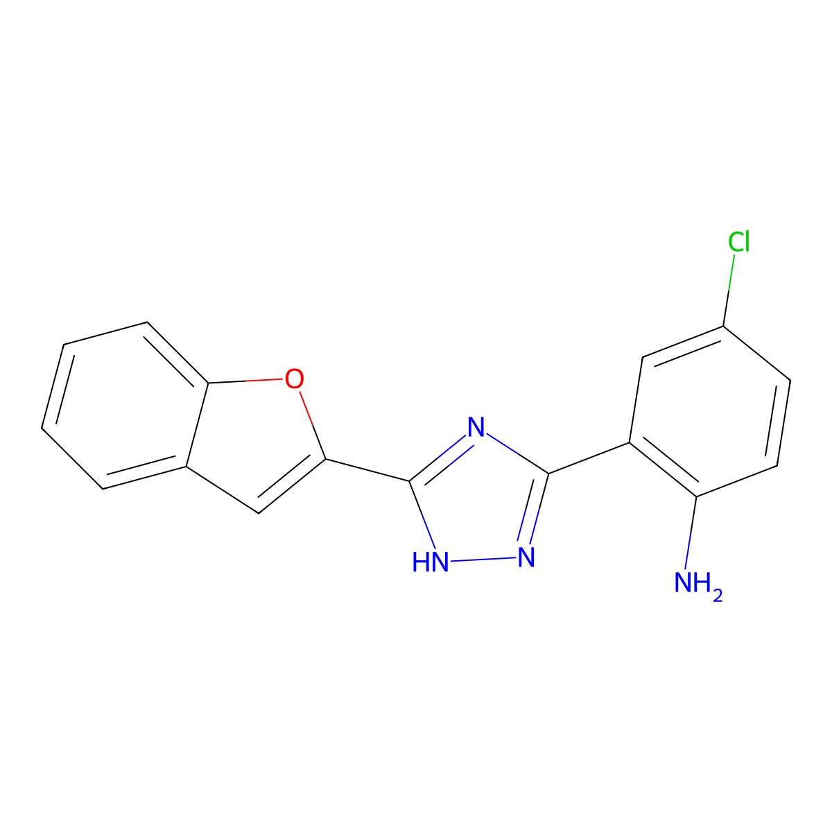 2-(5-(Benzofuran-2-yl)-1H-1,2,4-triazol-3-yl)-4-chloroaniline molecular structure, CAS 1795352-48-5