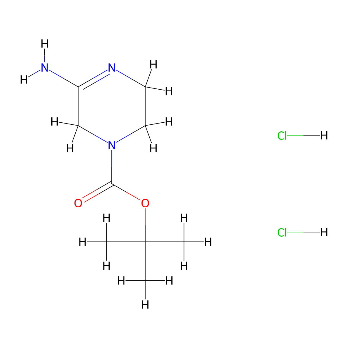 Tert-butyl 5-amino-1,2,3,6-tetrahydropyrazine-1-carboxylate dihydrochloride molecular structure, CAS 1795355-98-4