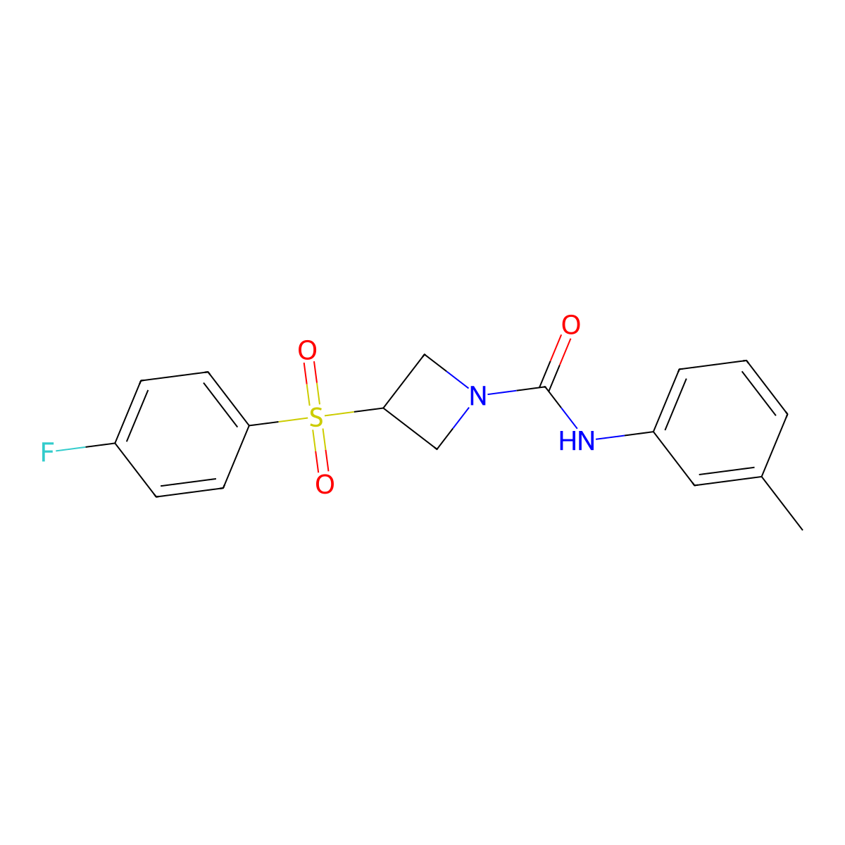 3-((4-fluorophenyl)sulfonyl)-N-(m-tolyl)azetidine-1-carboxamide molecular structure, CAS 1795358-44-9
