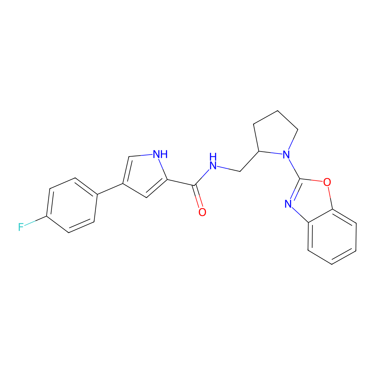 N-((1-(benzo[d]oxazol-2-yl)pyrrolidin-2-yl)methyl)-4-(4-fluorophenyl)-1H-pyrrole-2-carboxamide molecular structure, CAS 1795358-81-4