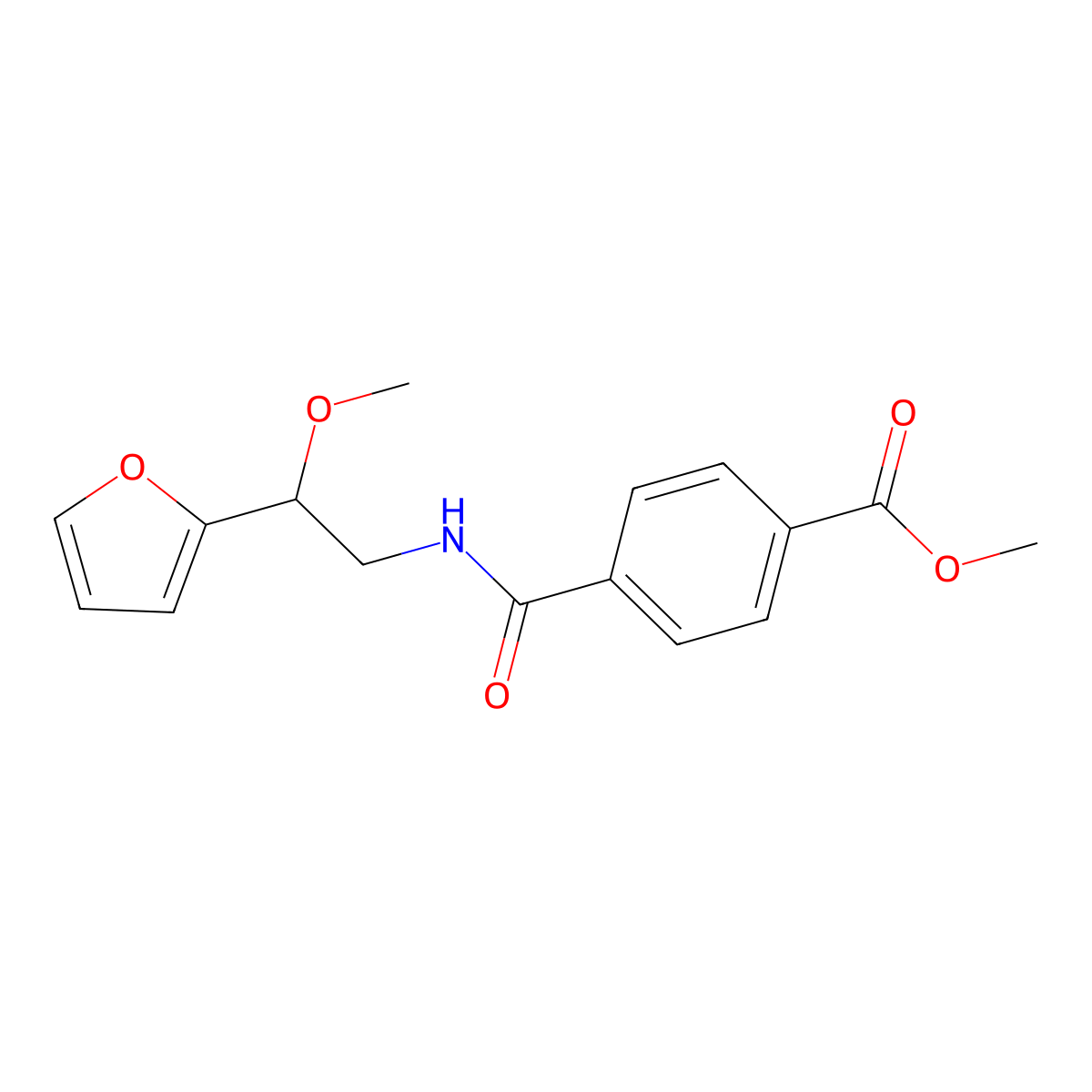 Methyl 4-{[2-(furan-2-yl)-2-methoxyethyl]carbamoyl}benzoate molecular structure, CAS 1795359-56-6