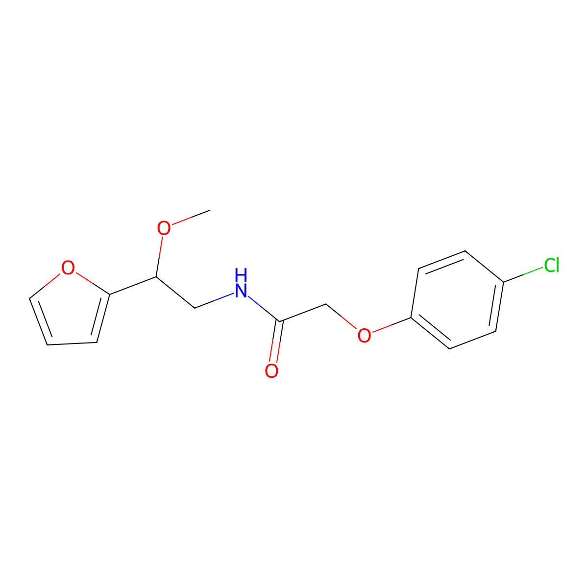 2-(4-chlorophenoxy)-N-[2-(furan-2-yl)-2-methoxyethyl]acetamide molecular structure, CAS 1795359-67-9