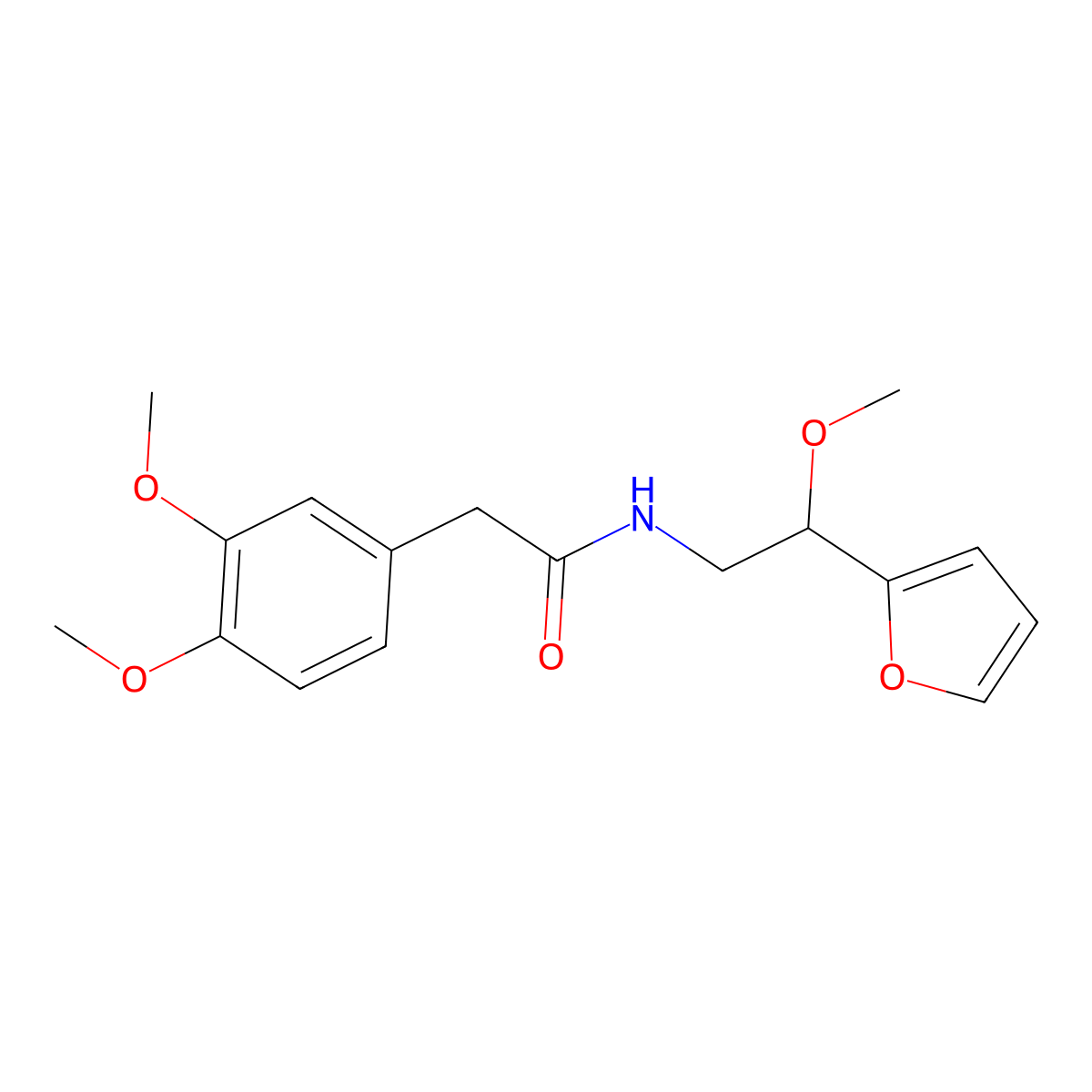 2-(3,4-dimethoxyphenyl)-N-[2-(furan-2-yl)-2-methoxyethyl]acetamide molecular structure, CAS 1795359-79-3