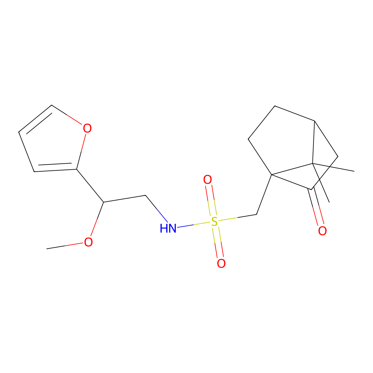 1-{7,7-dimethyl-2-oxobicyclo[2.2.1]heptan-1-yl}-N-[2-(furan-2-yl)-2-methoxyethyl]methanesulfonamide molecular structure, CAS 1795359-99-7