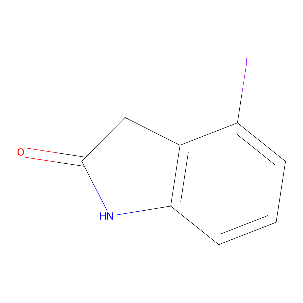 4-Iodo-1,3-dihydro-2H-indol-2-one molecular structure, CAS 179536-52-8