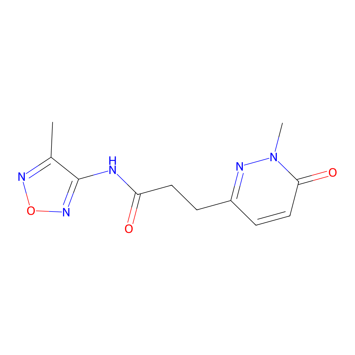 N-(4-methyl-1,2,5-oxadiazol-3-yl)-3-(1-methyl-6-oxo-1,6-dihydropyridazin-3-yl)propanamide molecular structure, CAS 1795360-23-4